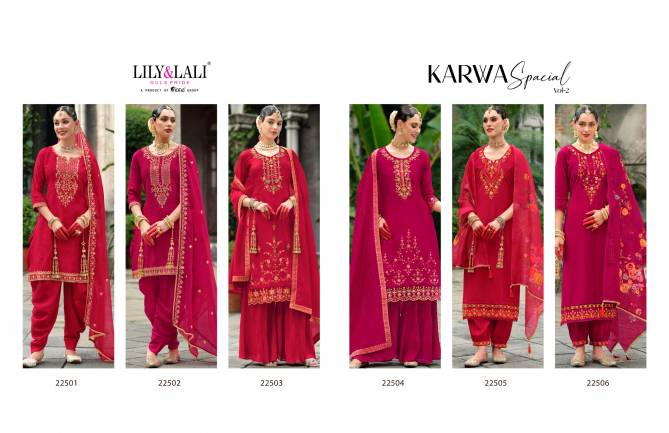 Karwa Special 2 By Lily And Lali Designer Readymade Suits Wholesale Price In Surat